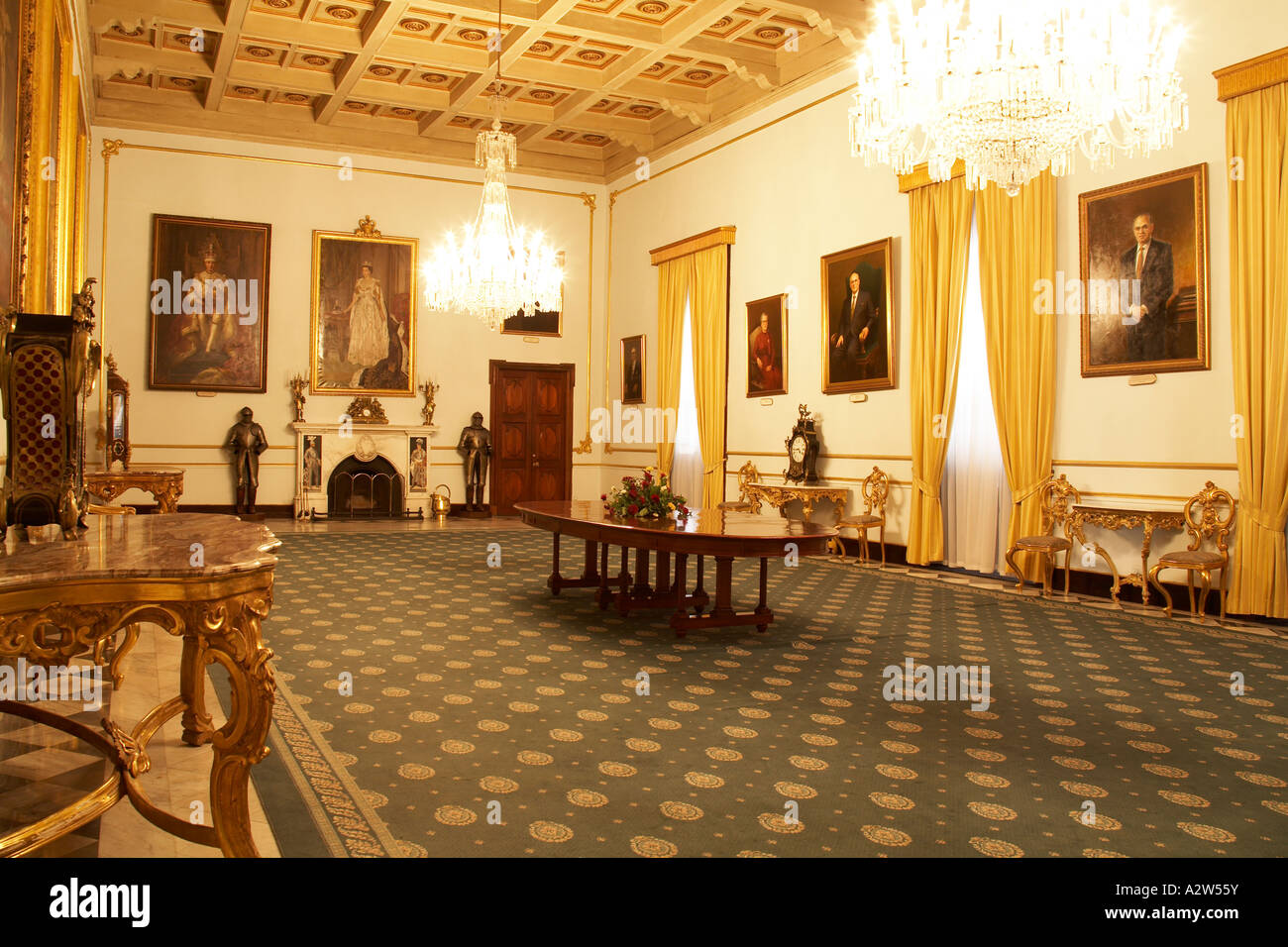 Grand salon or room in Grand Masters Palace courtyard in Valetta Malta