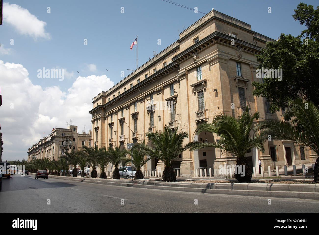 American Embassy building on Anne street in Valetta Malta Stock Photo