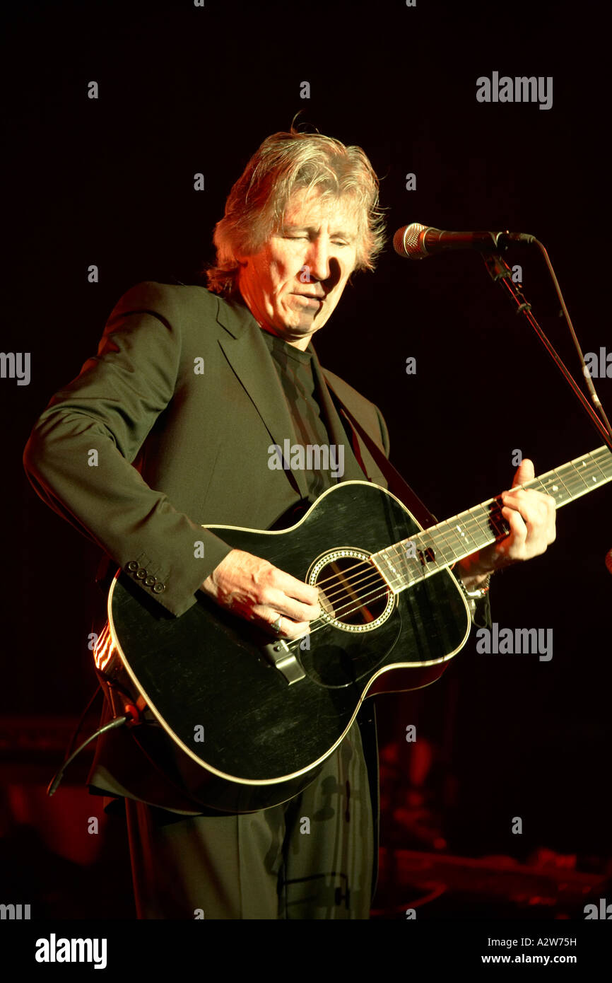 Roger Waters in live music stage concert performance playing the Dark Side of the Moon in Pembroke Malta Stock Photo