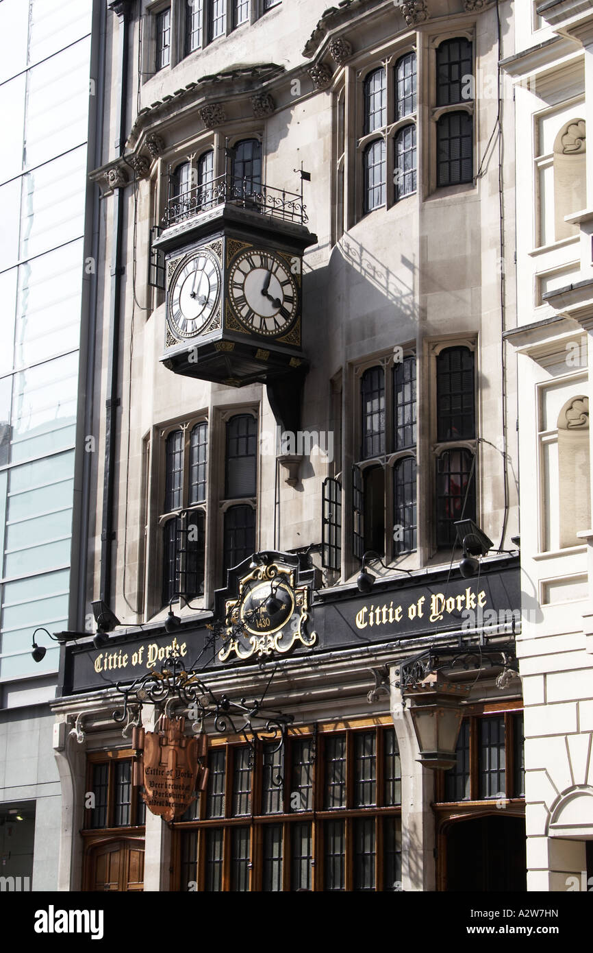 Cittie of York pub with clock on High Holborn City of London WC2