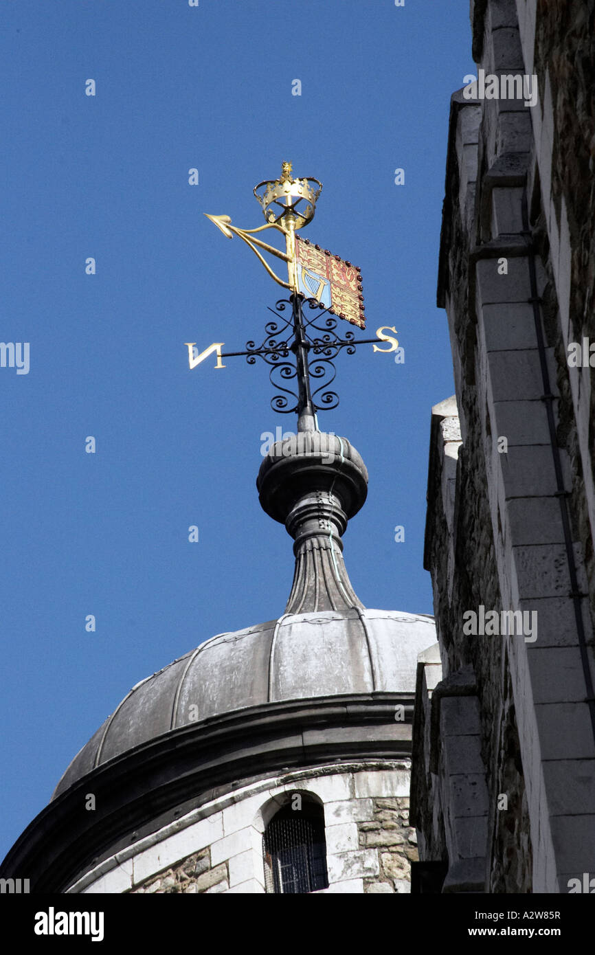 Weather vane on top of the White Tower in the Tower of London City of