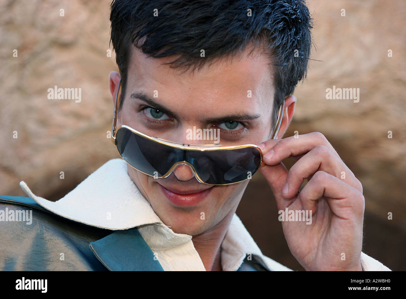 Male model and sunglasses Stock Photo
