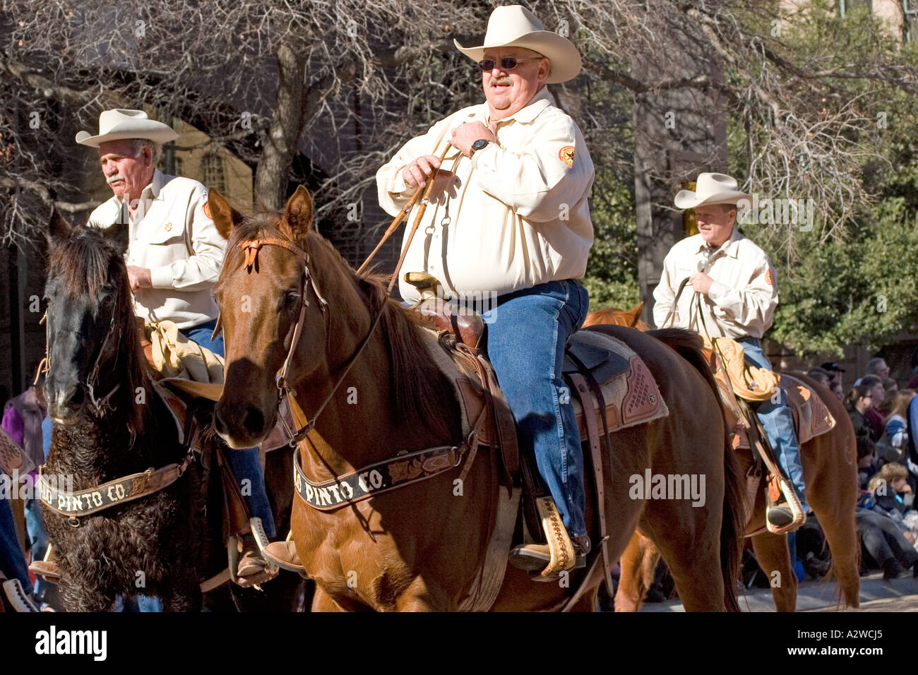 Three Palo Pinto County Sheriff Deputies Ride in Downtown Fort Worth