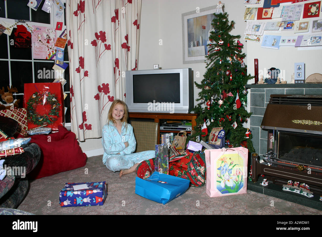 Christmas morning presents Stock Photo Alamy
