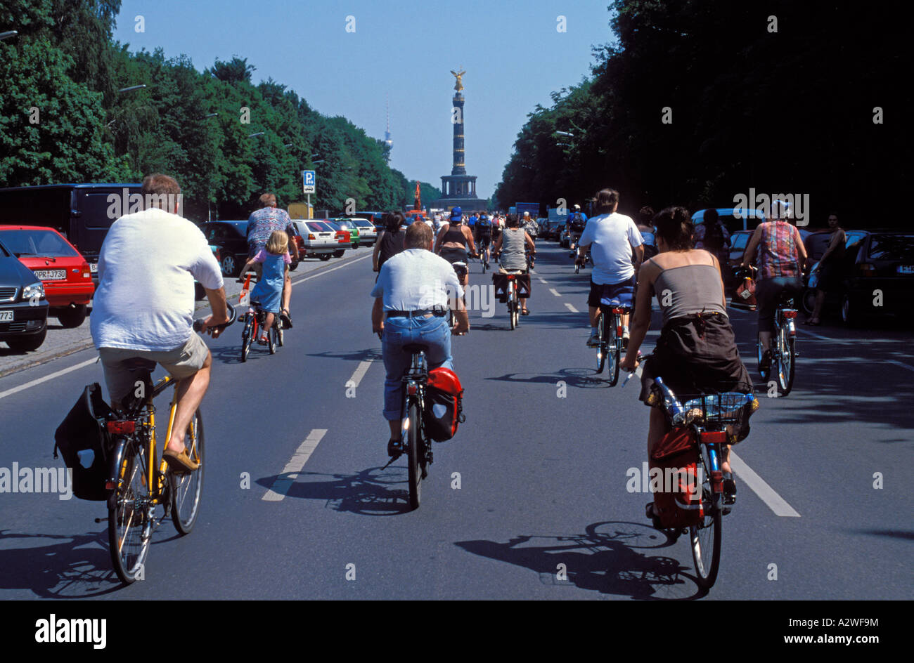 Germany Berlin the annual bicycle demonstration Stock Photo