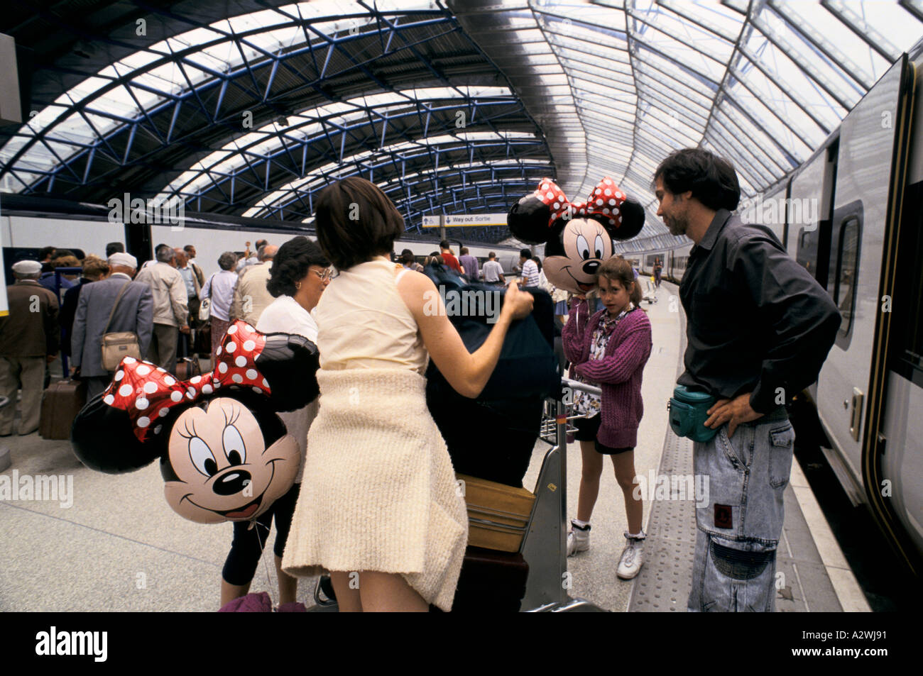 passengers at eurostar terminal waterloo station london Stock Photo