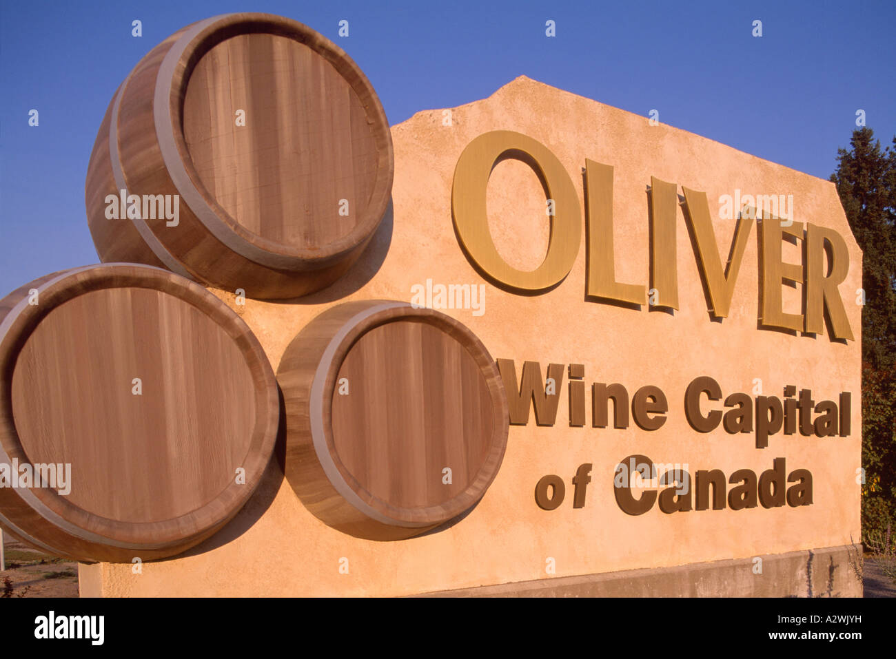 Oliver, BC, British Columbia, Canada Sign to Wine Capital of