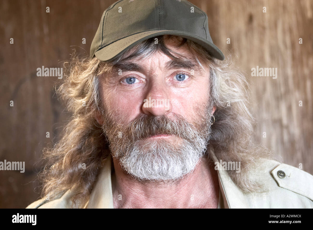 Mario Italian bearded man traveller and tourist visitor to Gonder in Ethiopia Africa Stock Photo