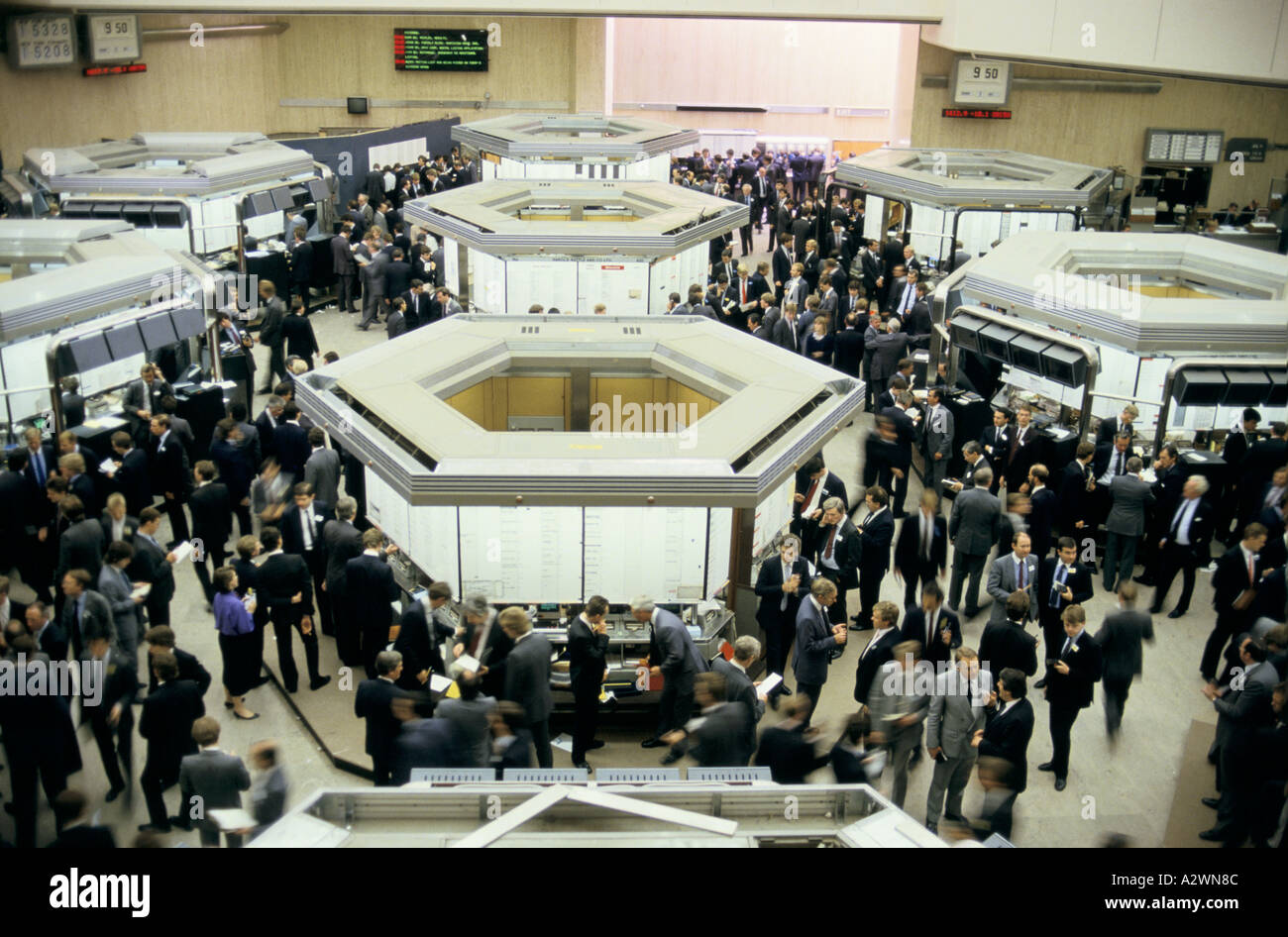Stockbrokers On The Trading Floor Of The London Stock Exchange