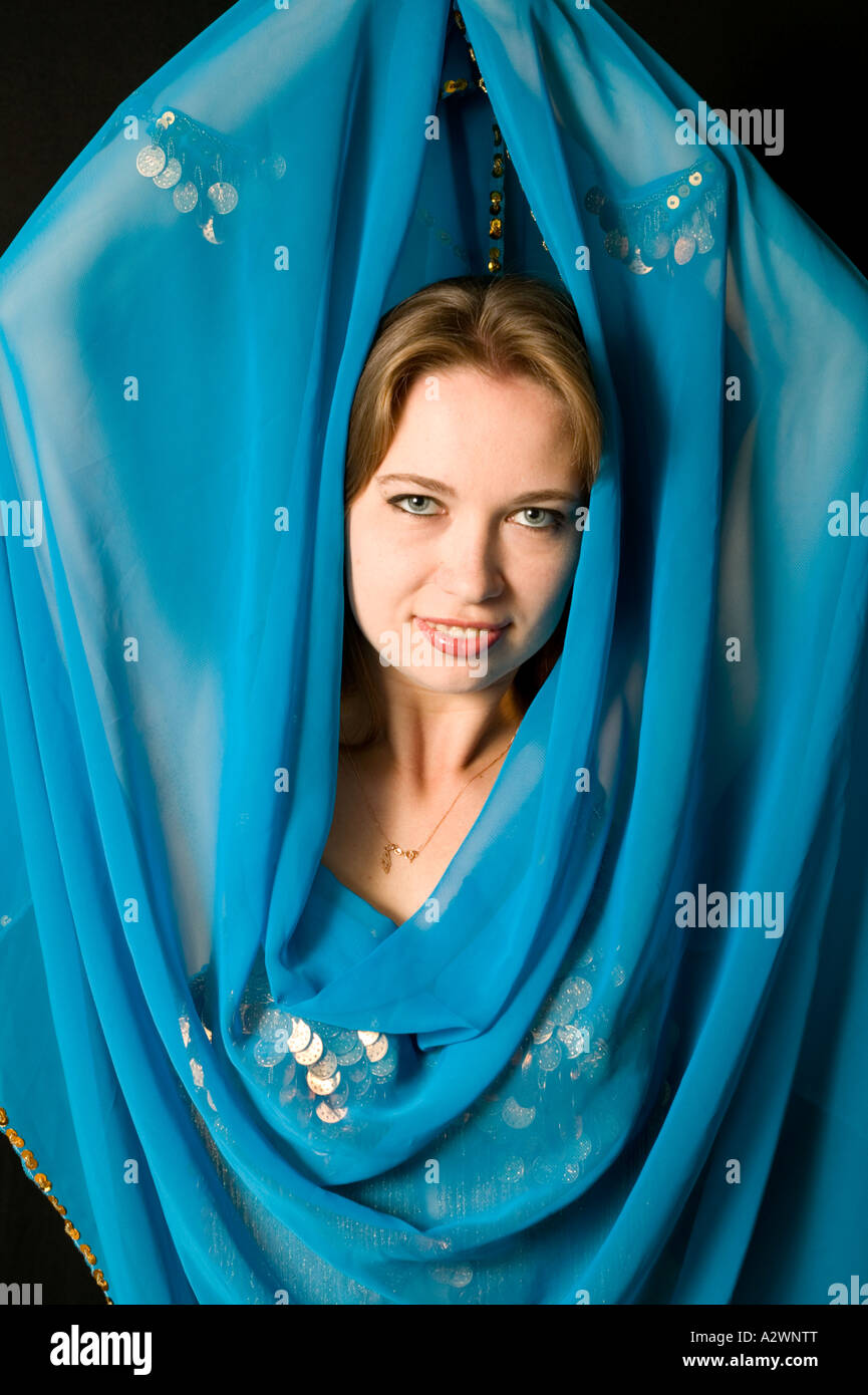 Ballet dancer holding scarf, portrait Stock Photo Alamy