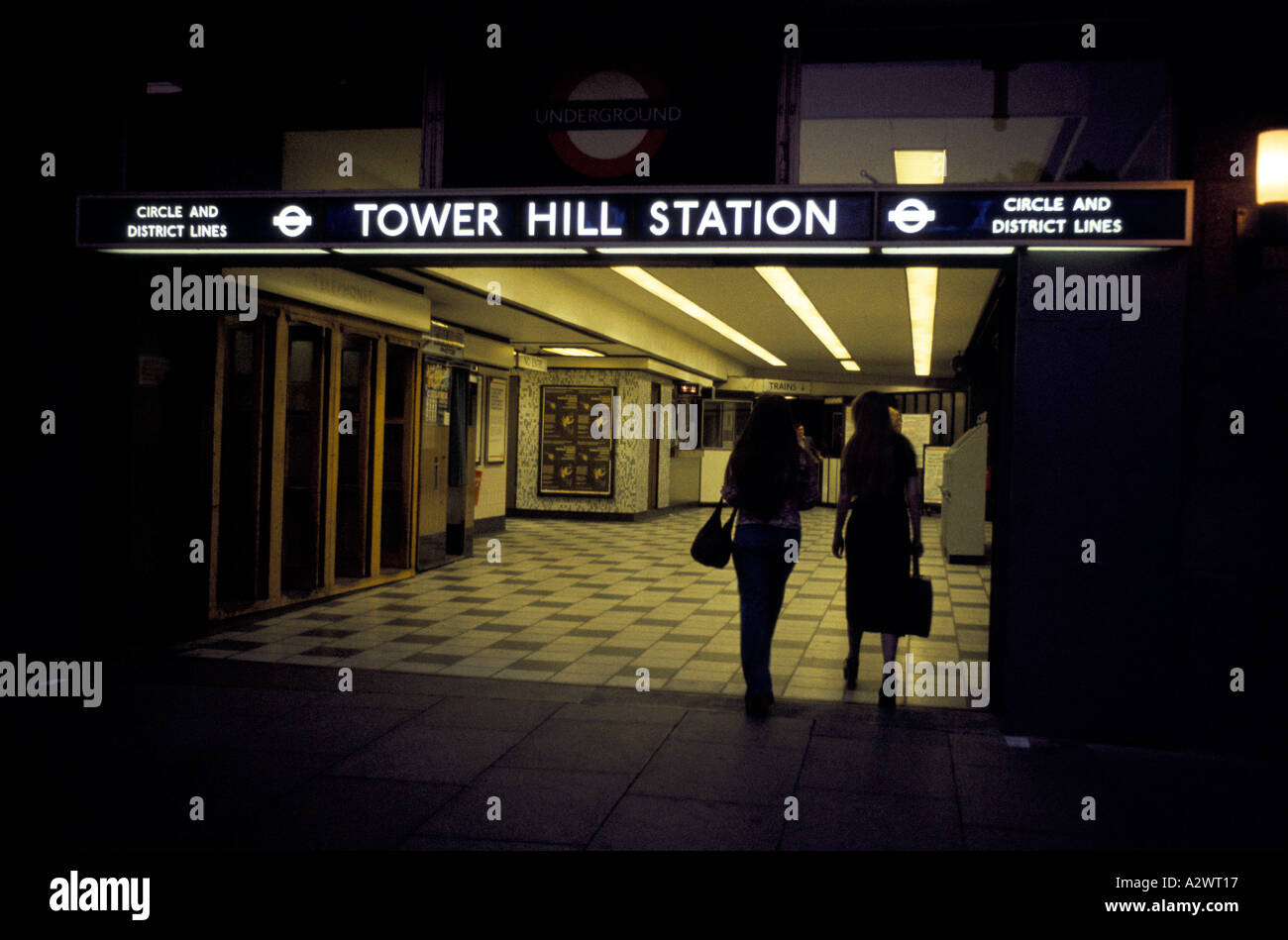 tower hill station at night Stock Photo