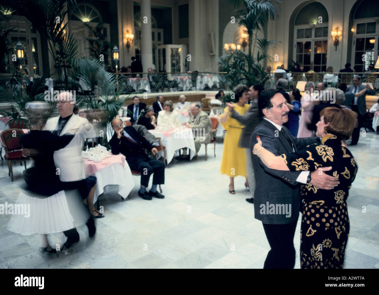 tea dance at the waldorf hotel london 1991 Stock Photo Alamy