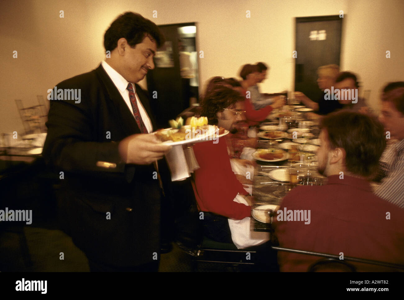 waiter in tiffin bengal resturant brick lane area Stock Photo