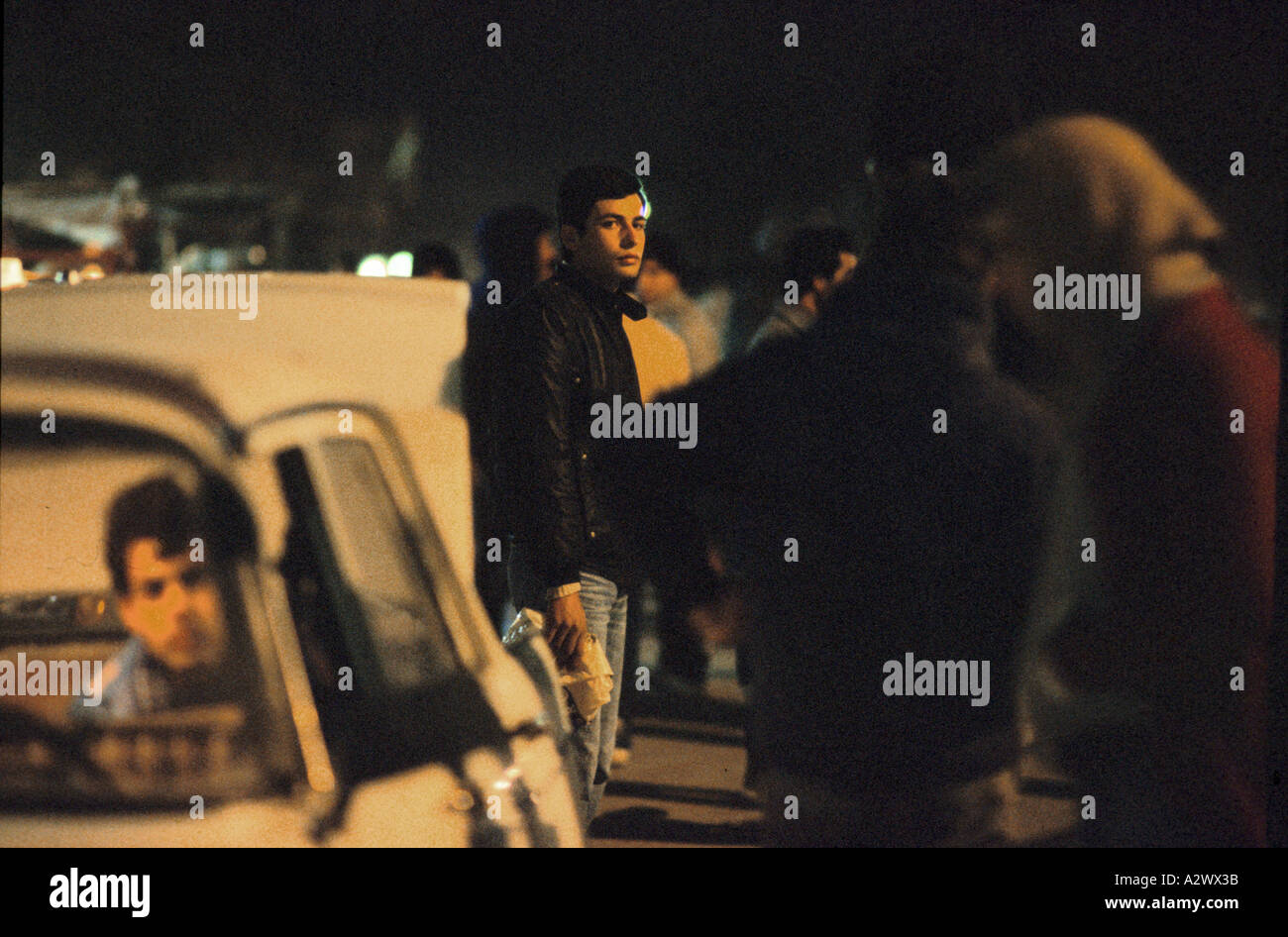 Nighttime in Gaza, Israeli Occupied   Territories Stock Photo