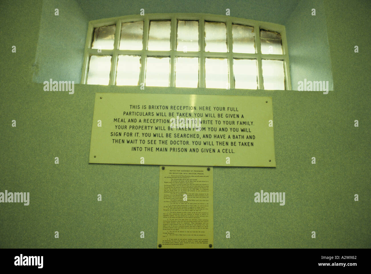 A window with bars, Brixton Prison, London, UK Stock Photo