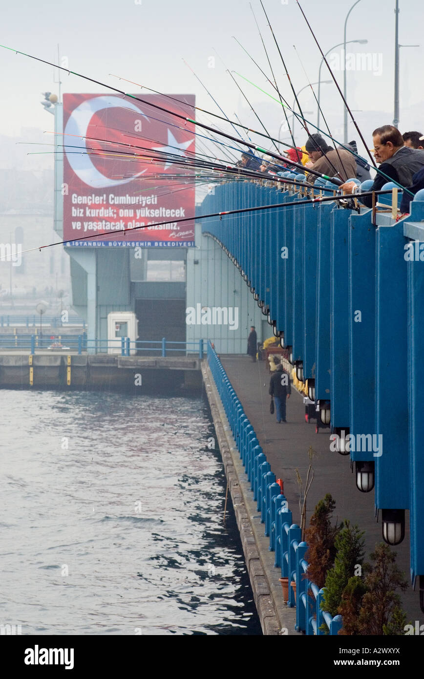 Fishing in Istanbul Stock Photo Alamy