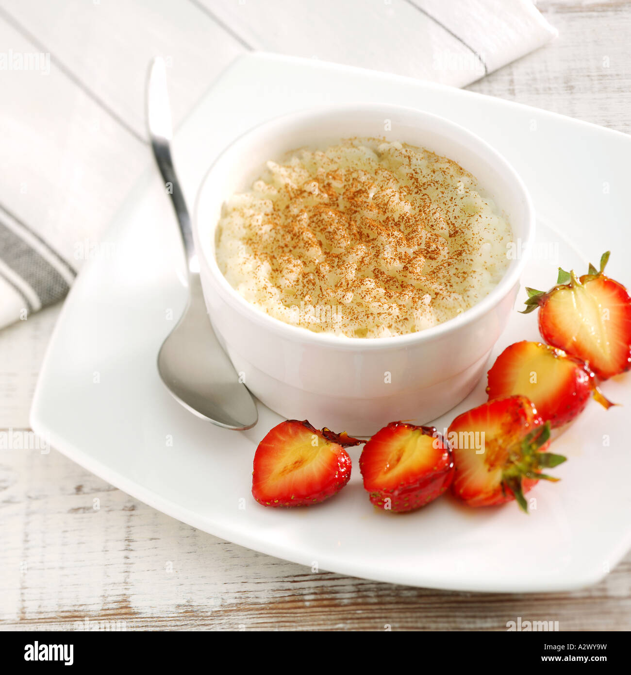 Rice in milk Stock Photo Alamy