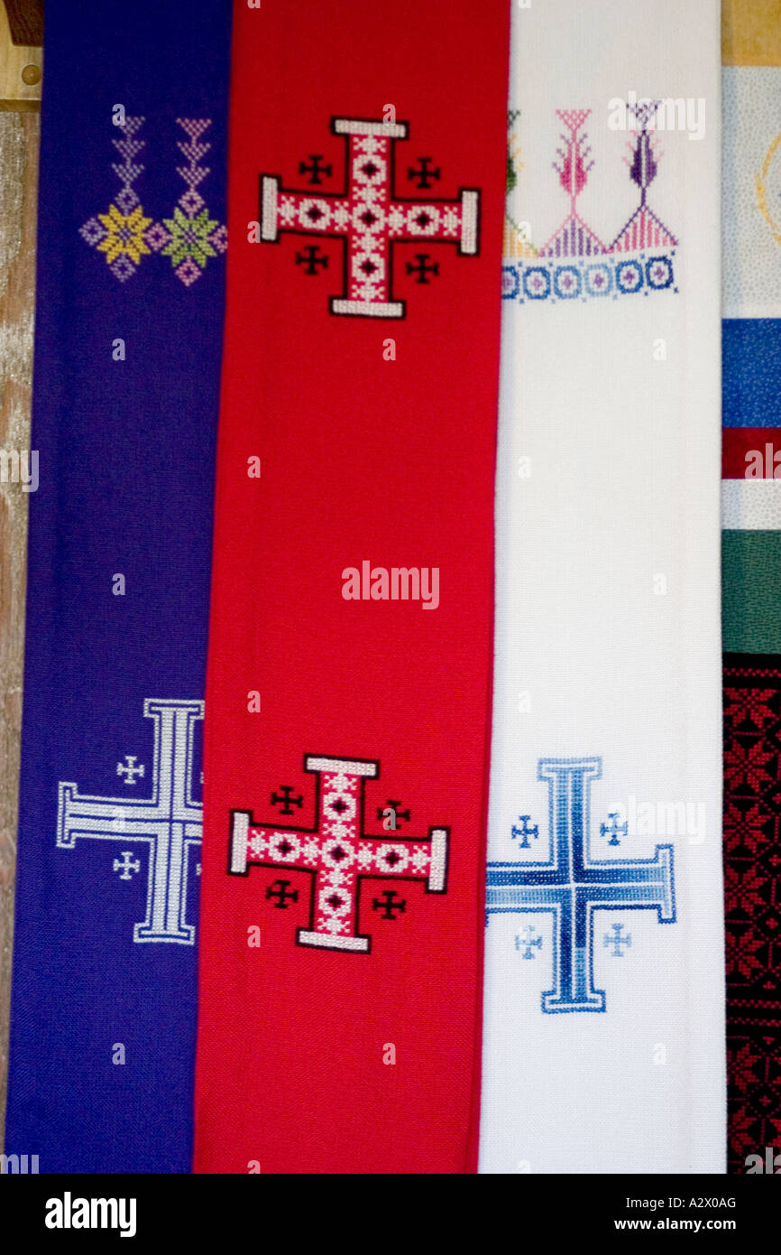 Selection of ministers religious stoles. Plainfield Illinois IL USA Stock Photo