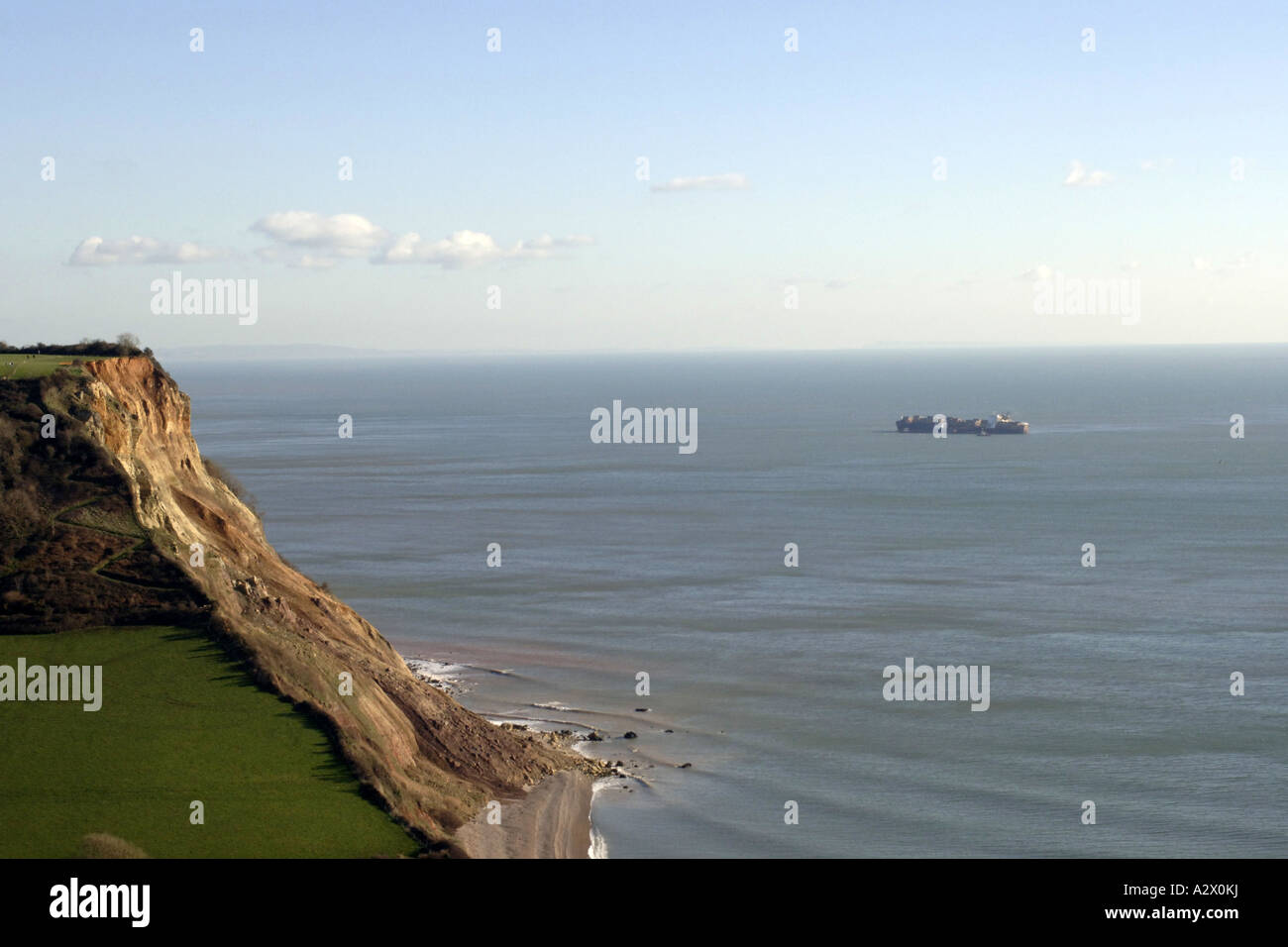 The World Heritage Site Coastline along Lyme Bay on the Dorset coast near Sidmouth England Stock Photo