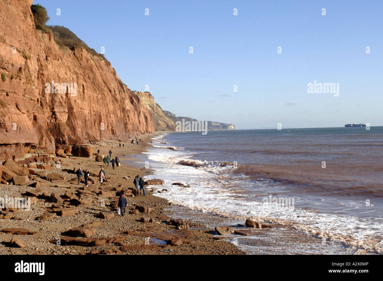 The World Heritage Site Coastline along Lyme Bay on the Dorset coast near Sidmouth England Stock Photo