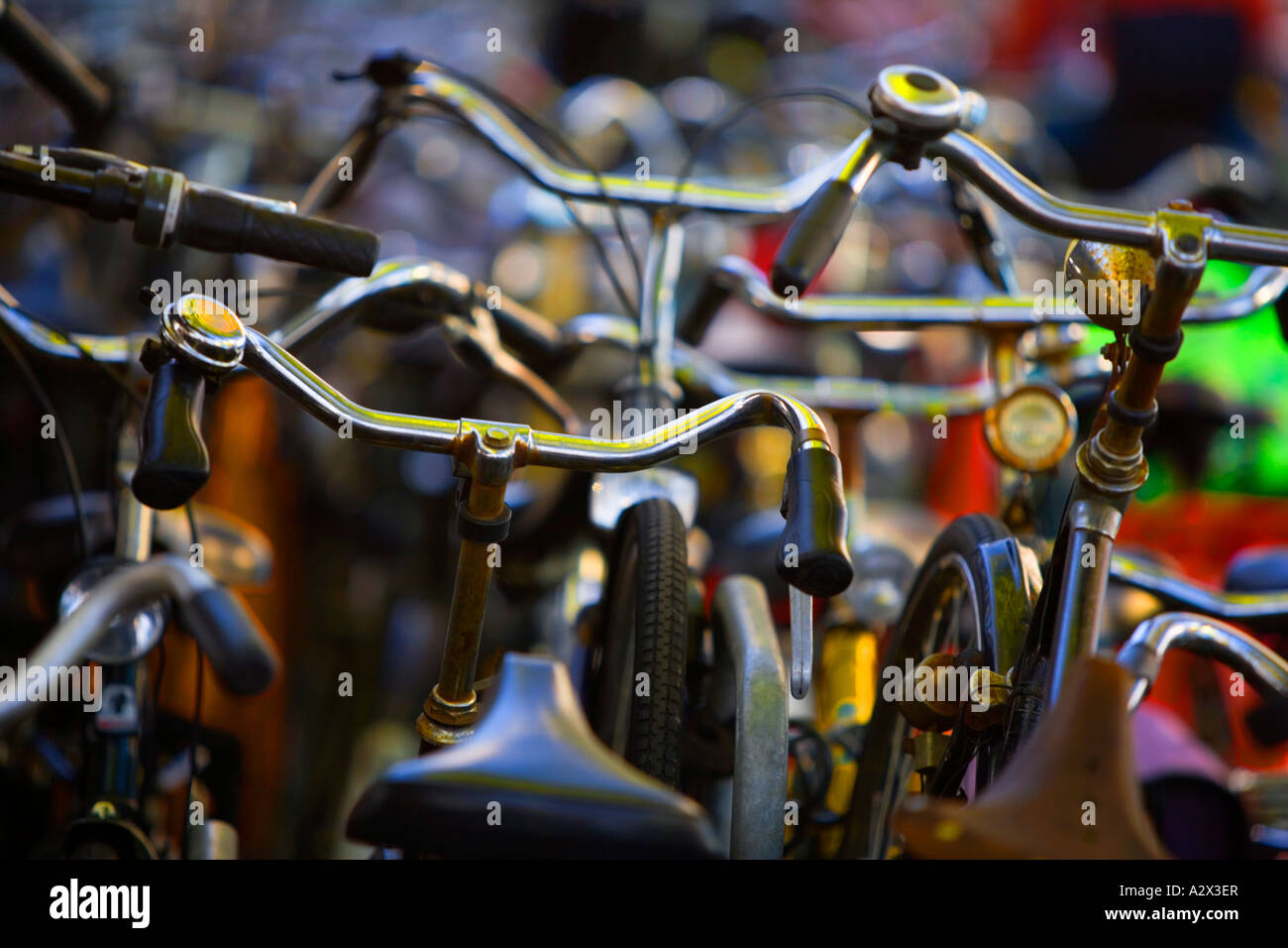 Amsterdam street scene blurred bicycles hi-res stock photography and ...