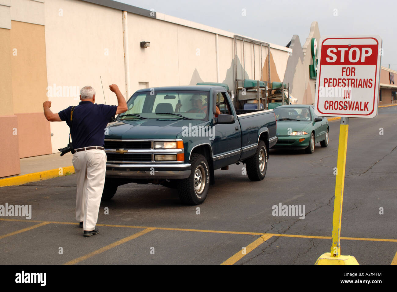 People rage at a Pedestrian crossing when the guy in the van honks his
