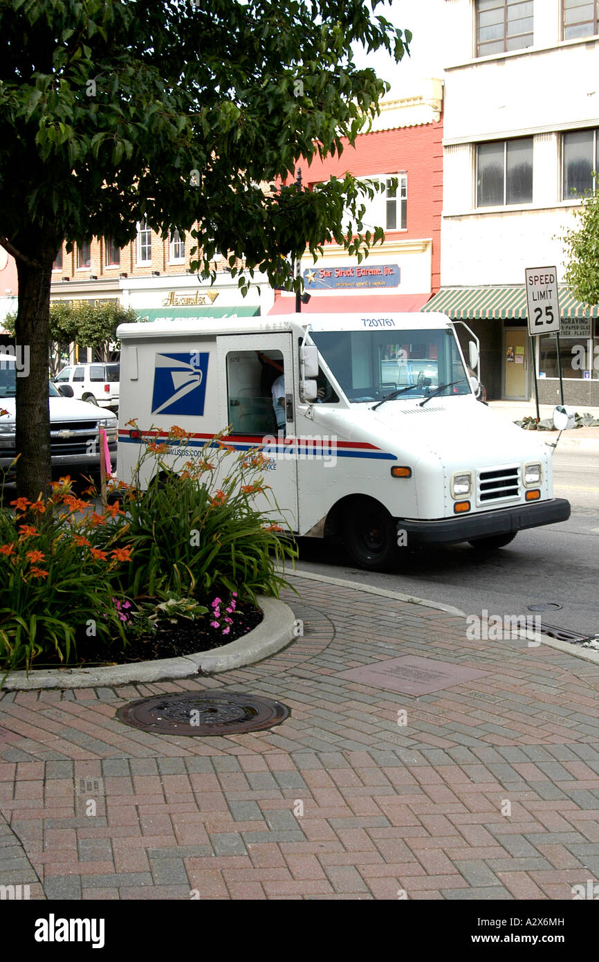 A Grumman LLV U.S. Mail Service delivery vehicle. Stock Photo