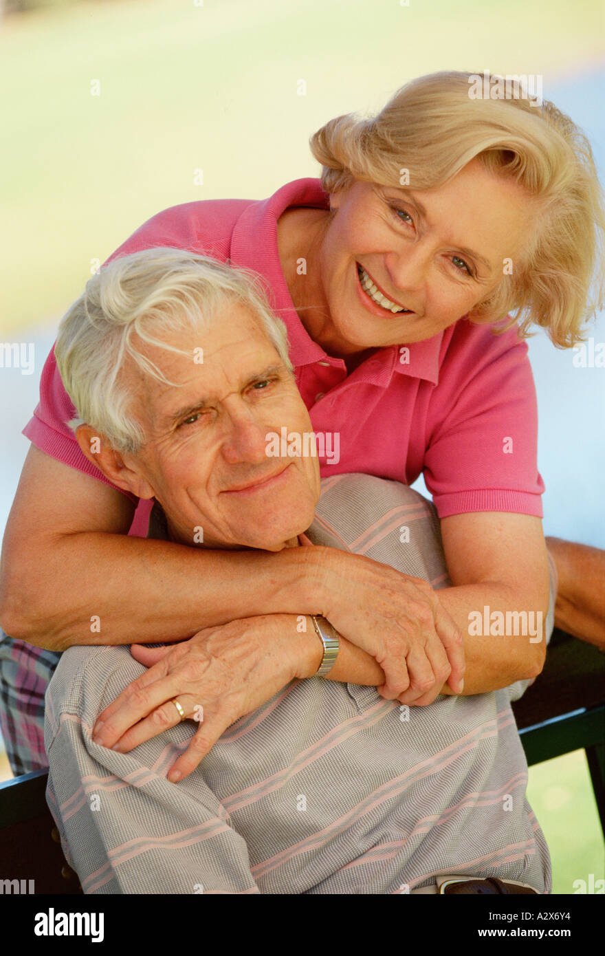 Senior couple. Portrait outdoors. Stock Photo