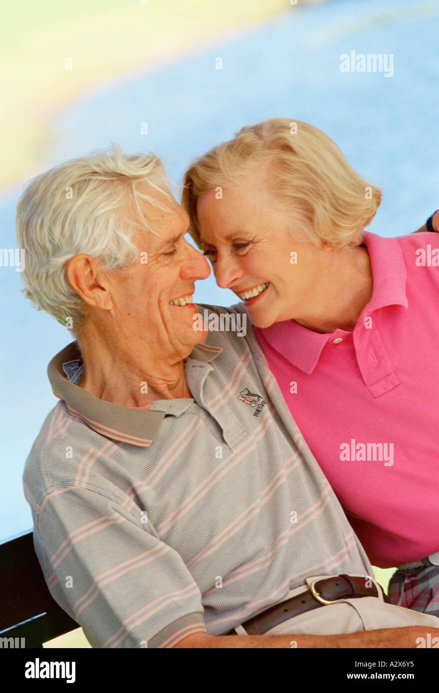 Senior couple. Portrait outdoors. Stock Photo
