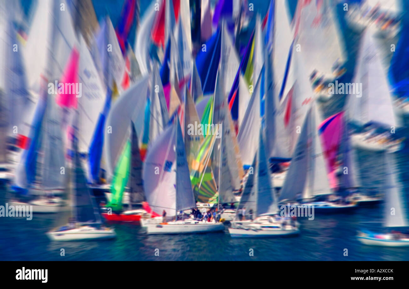 Aerial view. Yachts sailing off the Isle of Wight Stock Photo Alamy