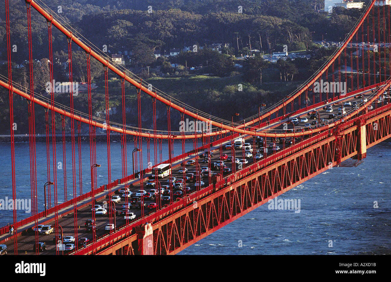 Rush Hour on Golden Gate Bridge San Francisco Stock Photo Alamy