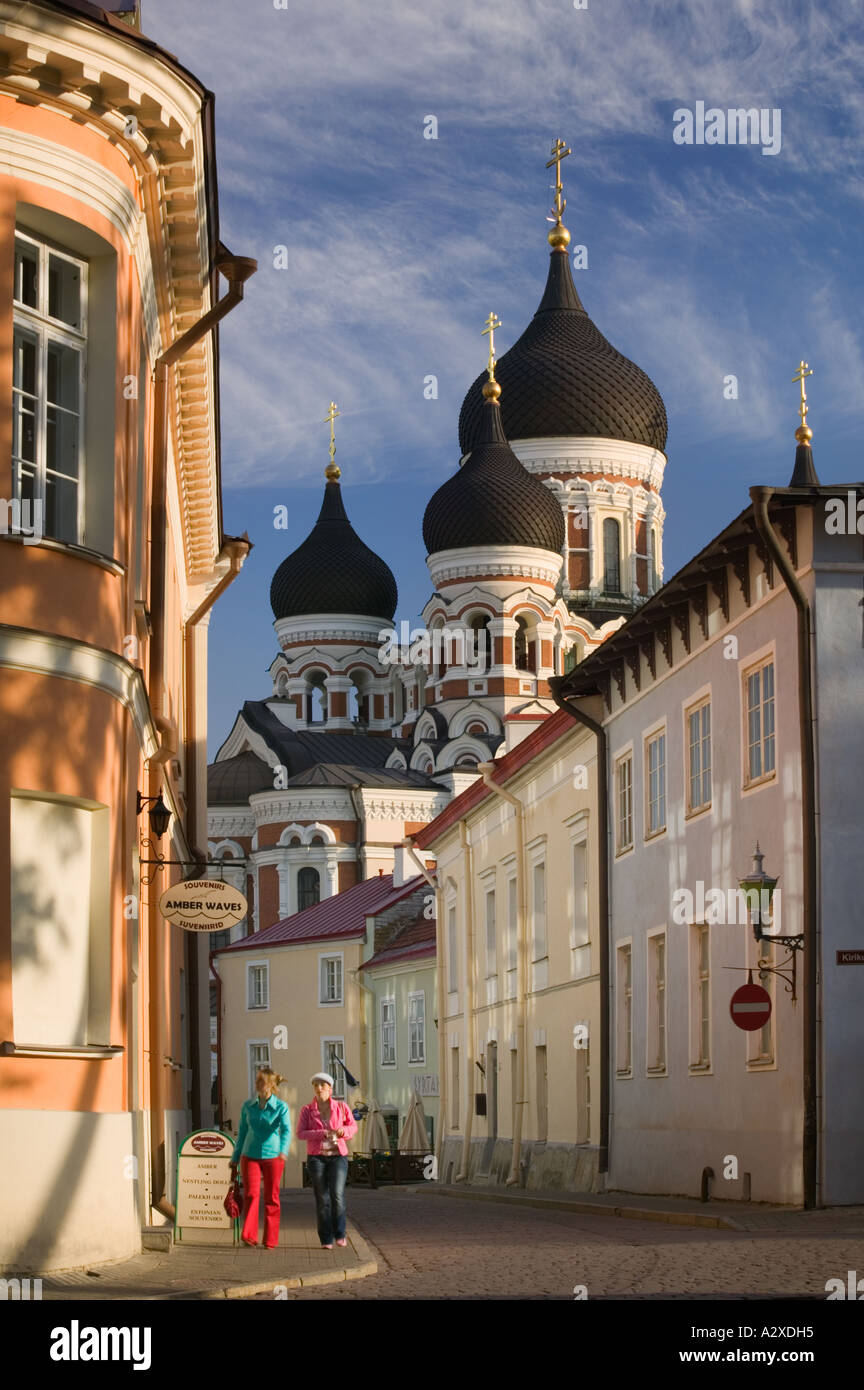 The Toompea district of Tallinn with Alexander Nevsky Cathedral in the background. Stock Photo