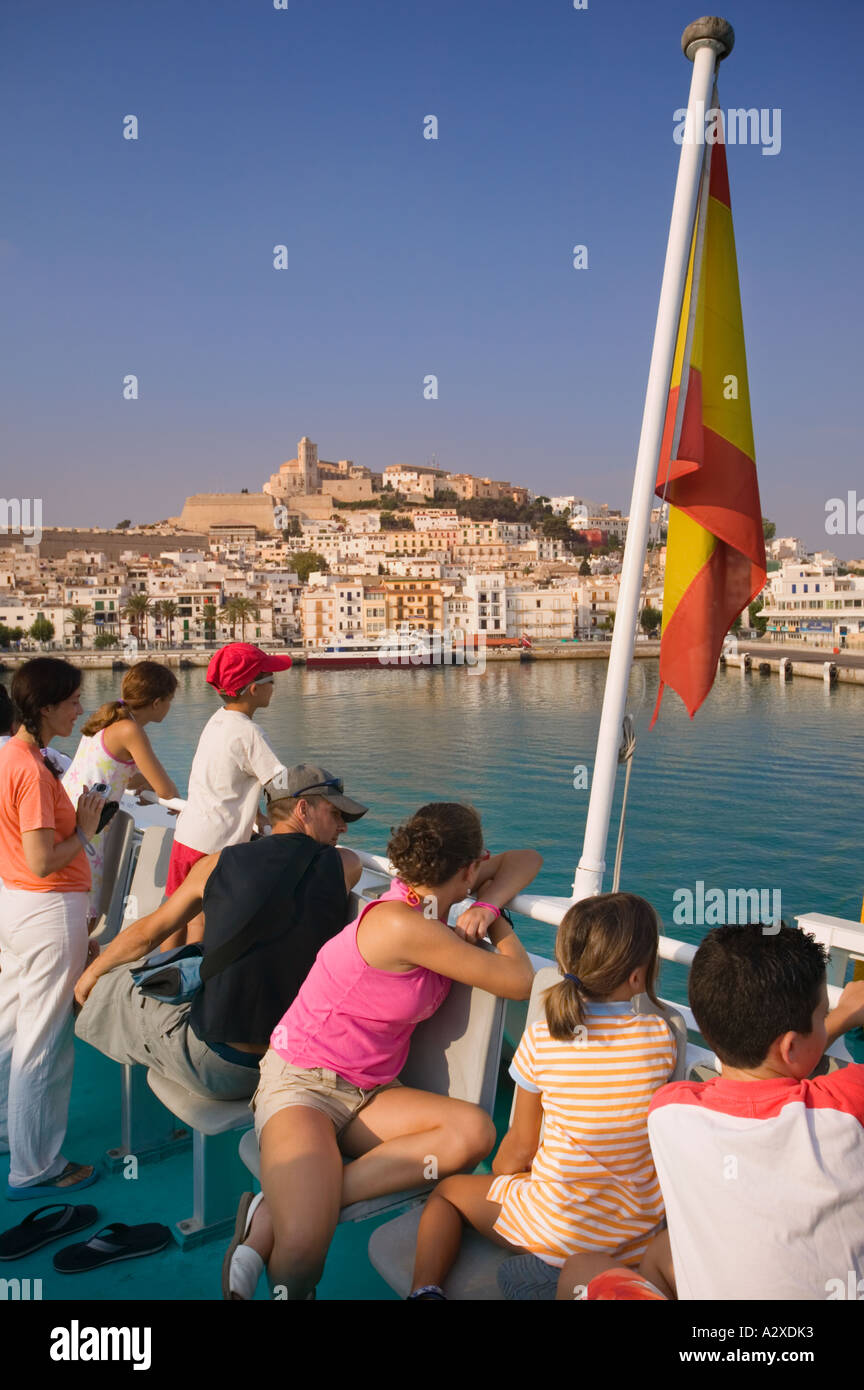 On board a passenger ferry leaving Eivissa for Formentera. Stock Photo