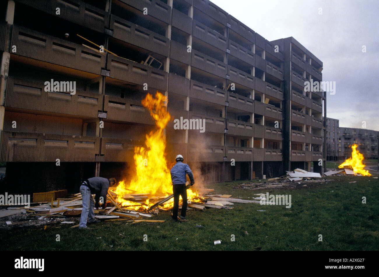 Hulme crescent being 1993 demolished manchester hires stock