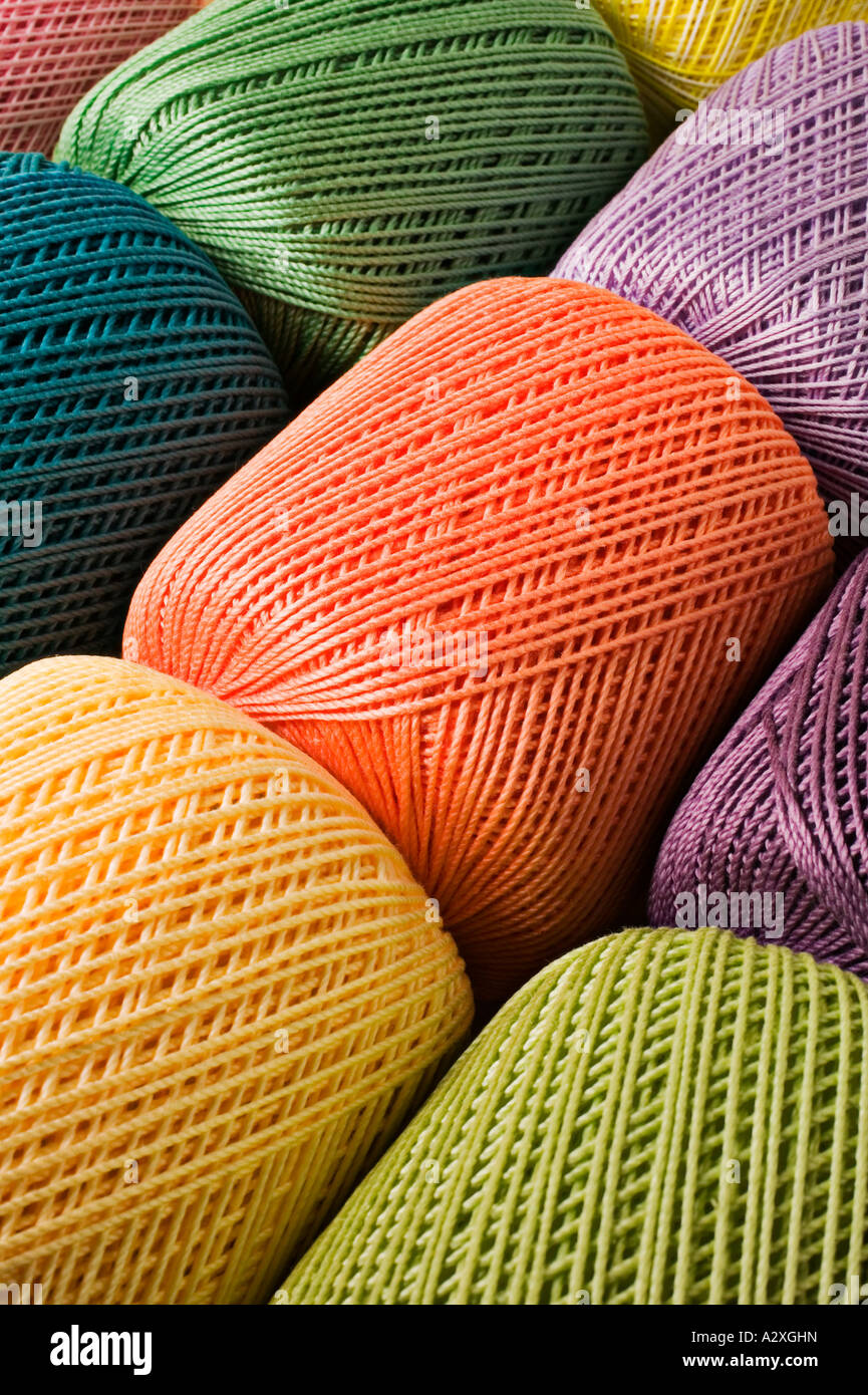 Rows of colored string Stock Photo - Alamy