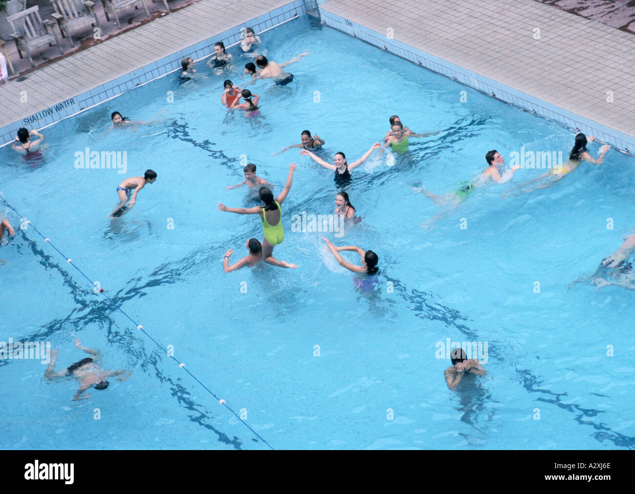 aerial view of swimming pool in covent garden Stock Photo