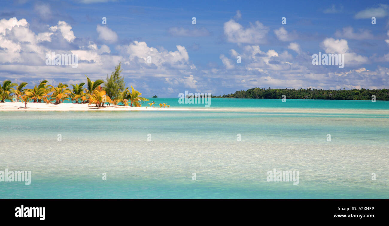 Aitutaki beach Cook islands Polynesia Stock Photo