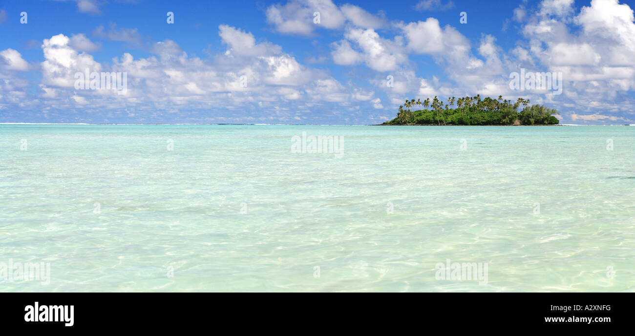 Taakoka Motu from Muri Beach Rarotonga Cook islands Stock Photo