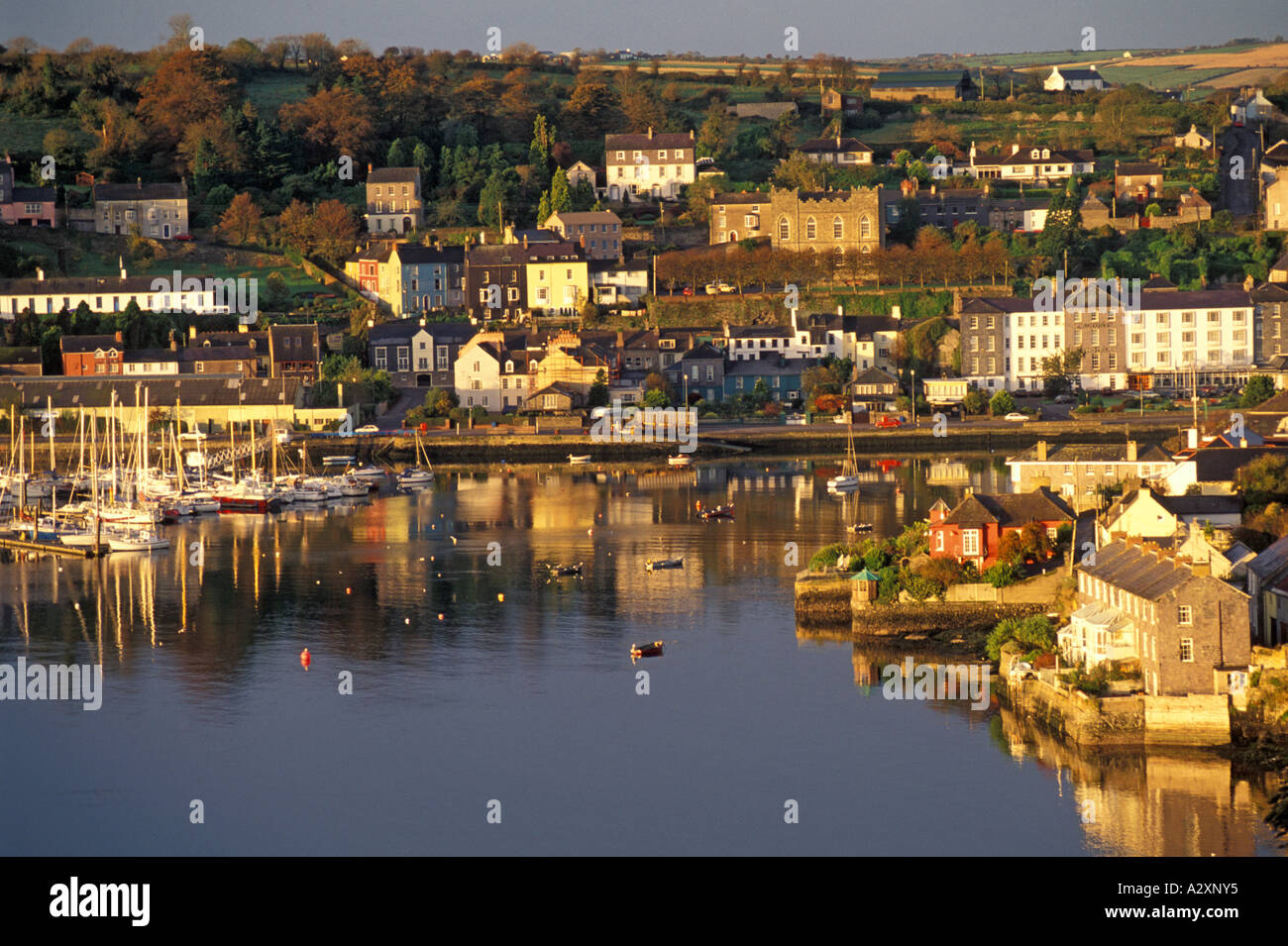 IRELAND KINSALE COUNTY CORK Aerial view of Kinsale Harbour lined with Stock Photo 6064756 Alamy