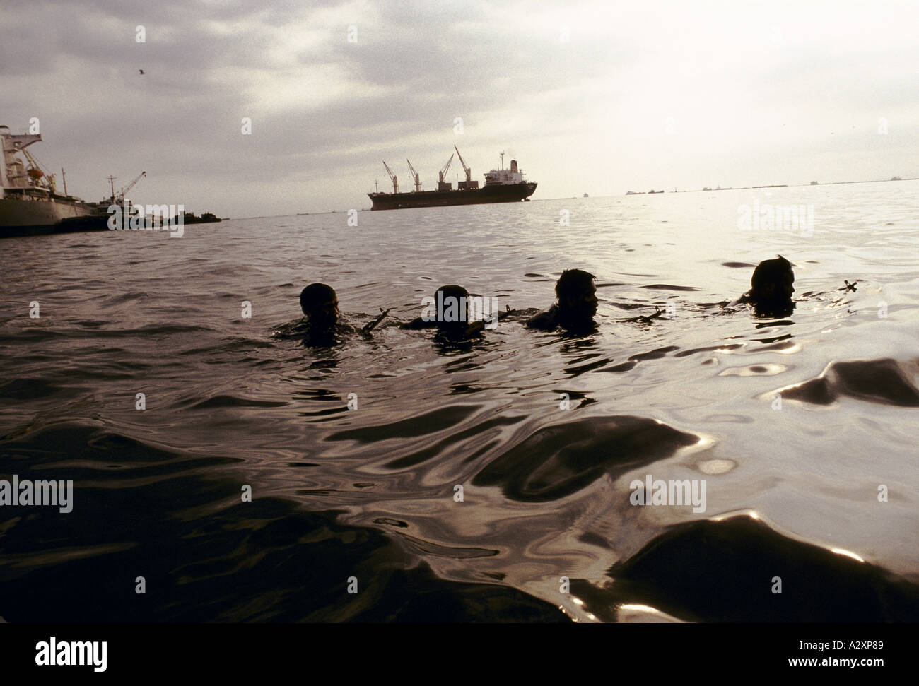 Philippines navy Anti-piracy training exercise, Manila piracy in south china sea 1993 Stock Photo