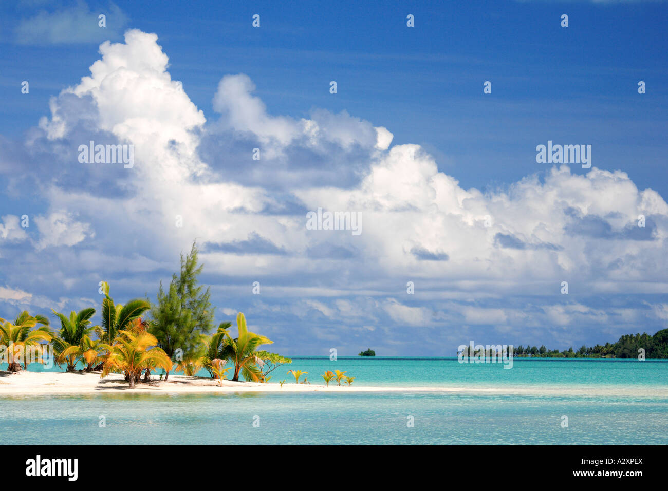 Aitutaki beach Cook islands Polynesia Stock Photo