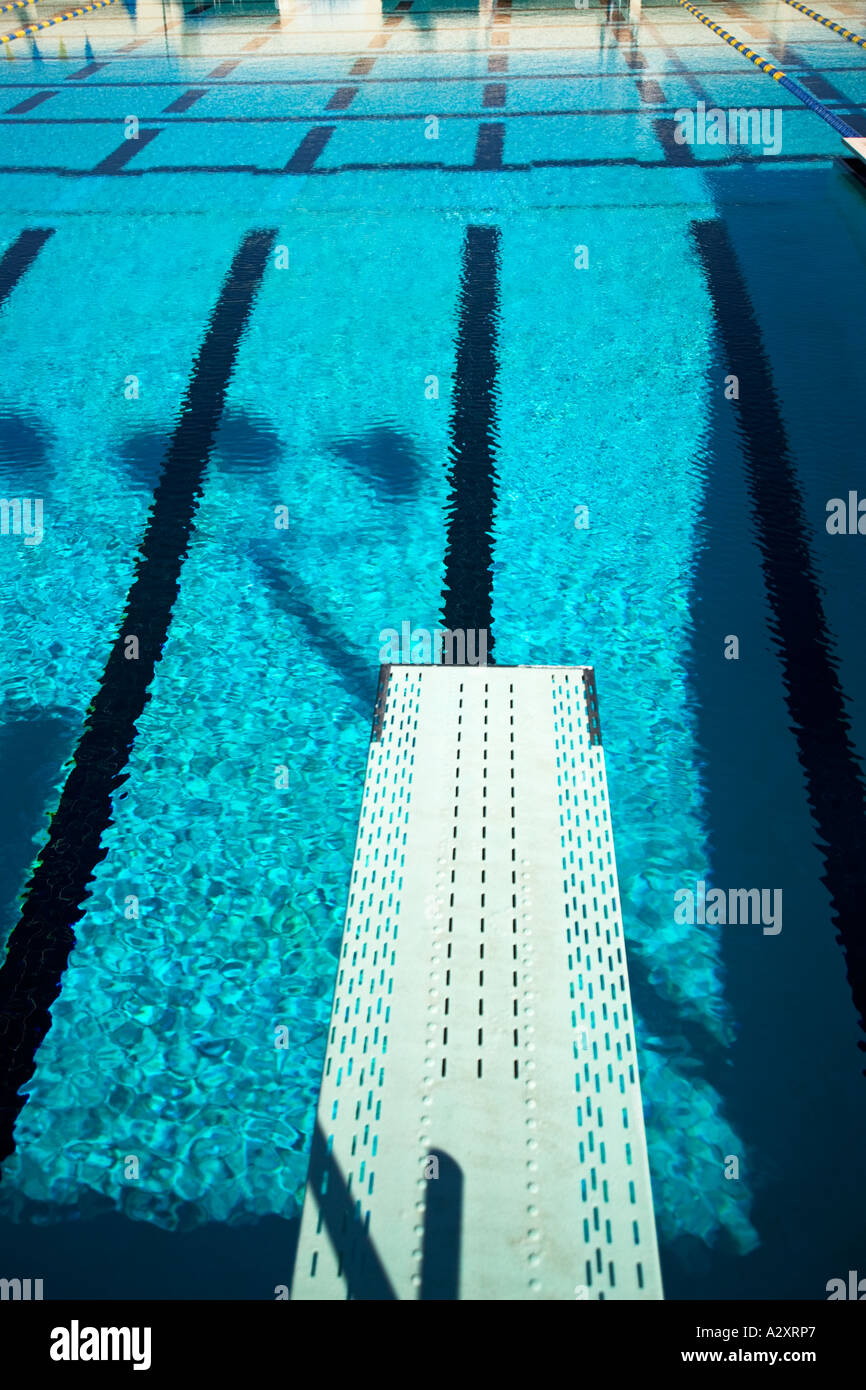 DIVING BOARD AT SWIMMING POOL Stock Photo Alamy