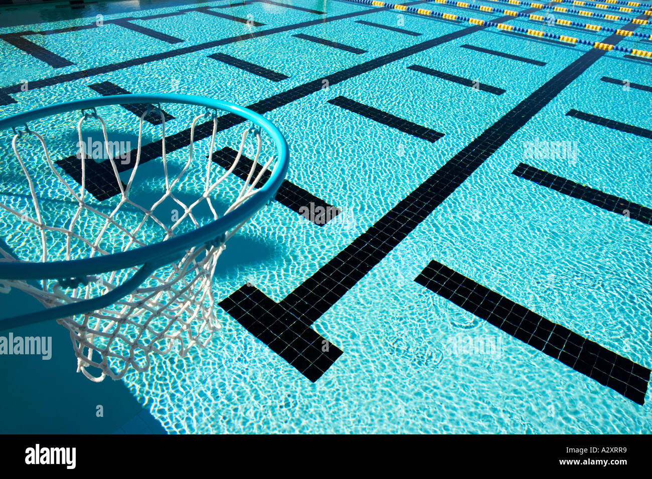 BASKETBALL RIM AT SWIMMING POOL Stock Photo Alamy