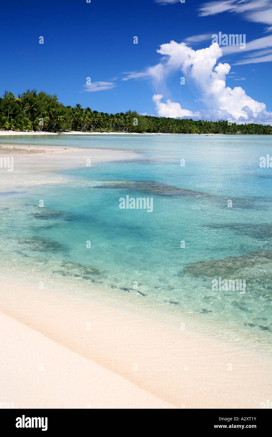 Raratonga Beach Cook islands Polynesia Pacific Stock Photo