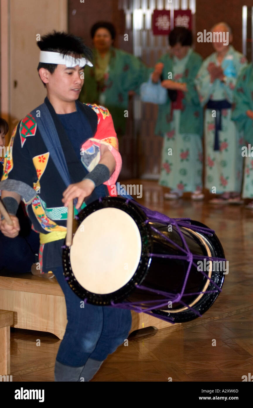 Taiko Japanese drumming group Matsuyama Shikoku Japan Stock Photo Alamy