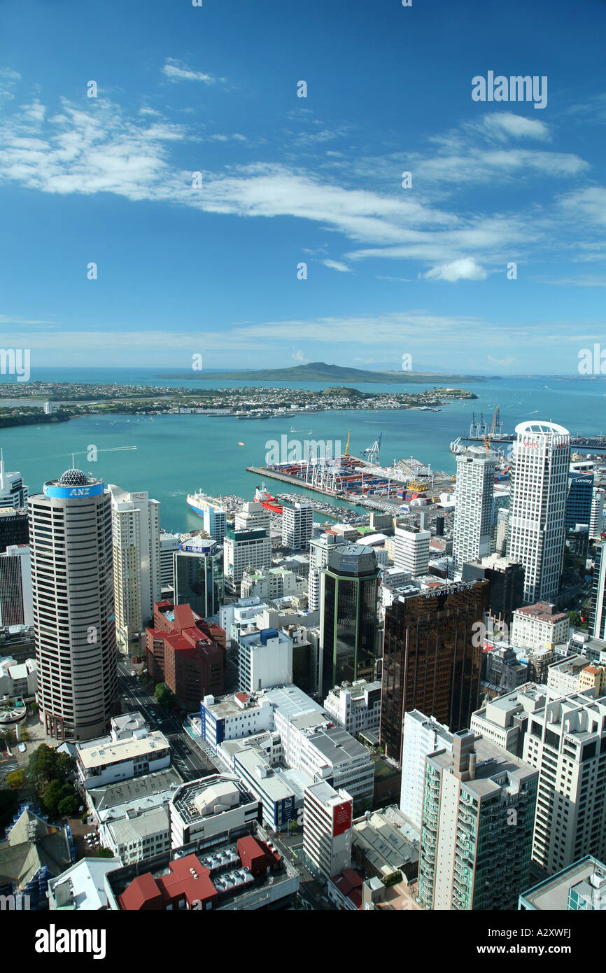 view from sky tower Auckland new zealand Stock Photo