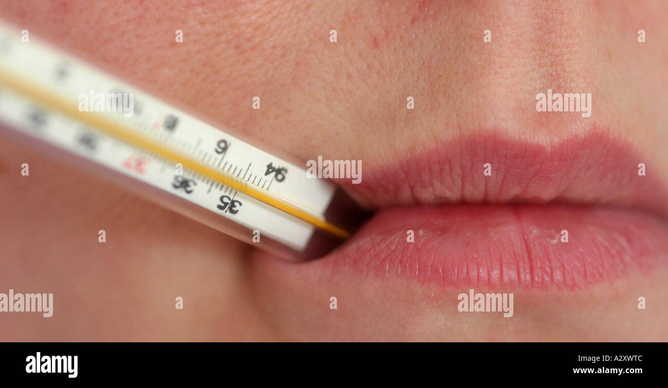thermometer in mouth Stock Photo Alamy