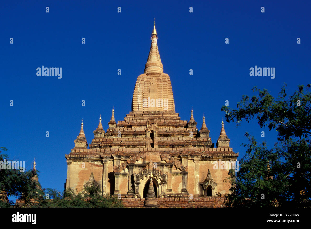 Sulemani Pahto with Its Golden Stupa, Bagan, Myanmar Stock Photo