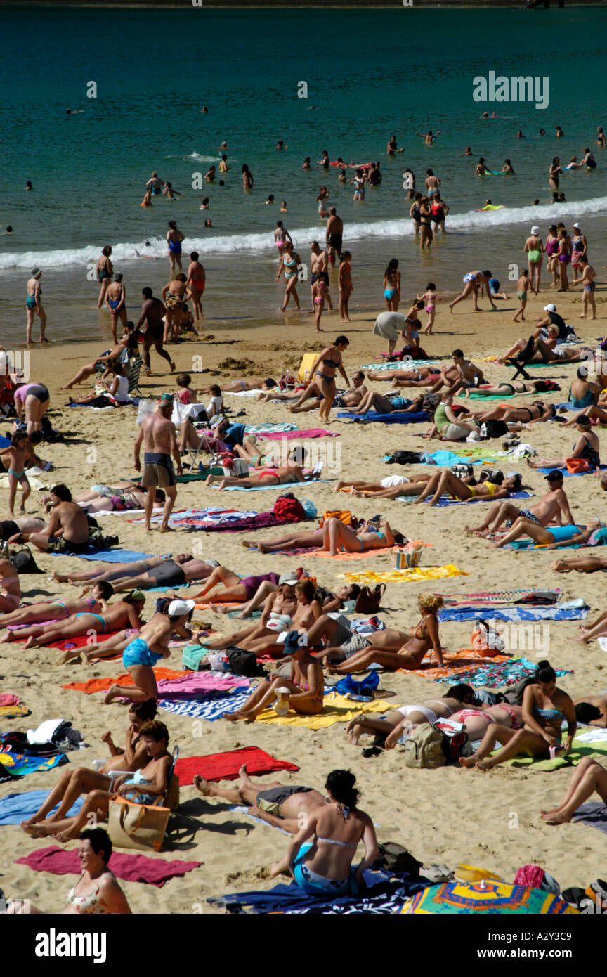 Beach of La Concha, San Sebastian, Spain Stock Photo