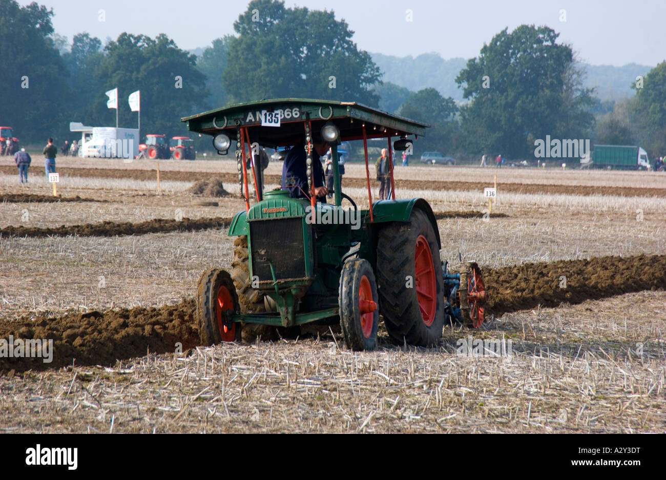 Vintage fordson tractor ploughing hires stock photography and images